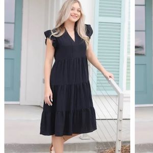 New Entro Tiered Black Dress